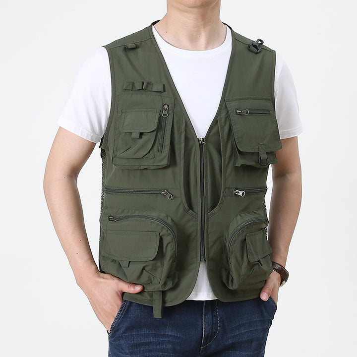 Herren Multifunktionale Angler Utility Weste mit Mehrfachtaschen Drune