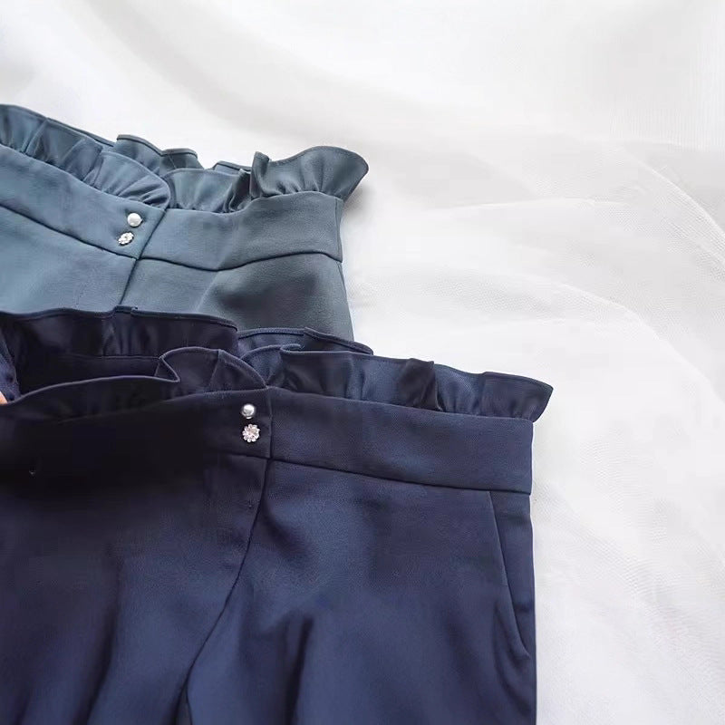 Damen Elegante Bluse mit Rüschendetails Drune