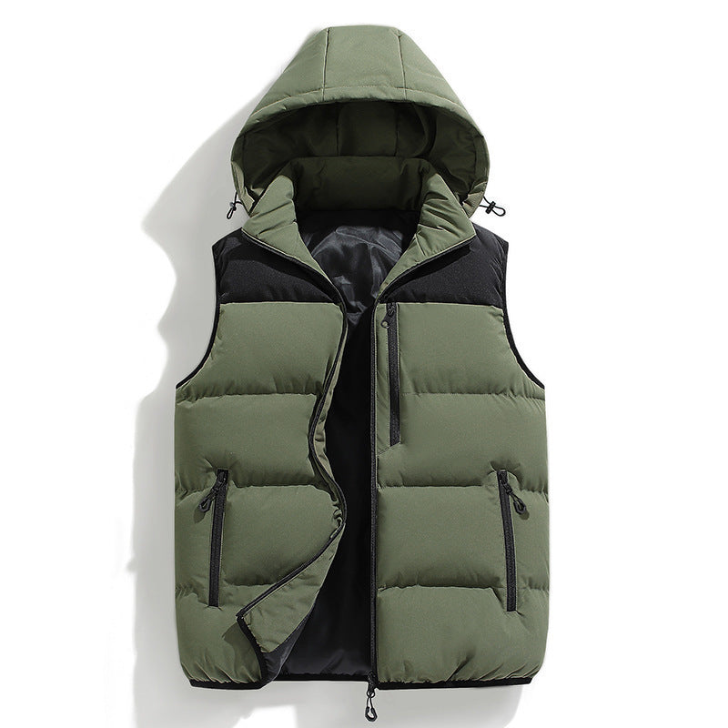 Herren Wattierte Outdoor-Weste mit Kapuze Drune