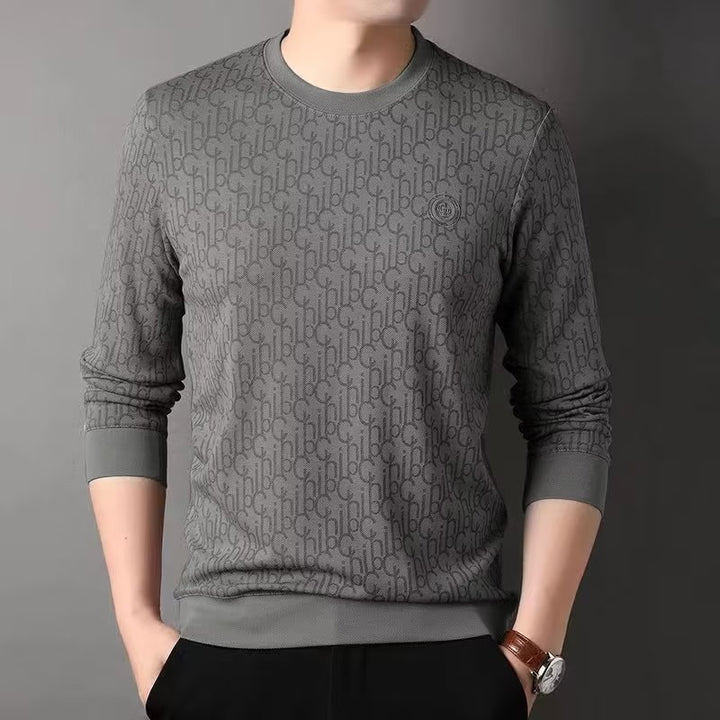 Herren Luxuriöser Rundhals-Pullover mit Marken-Design Drune