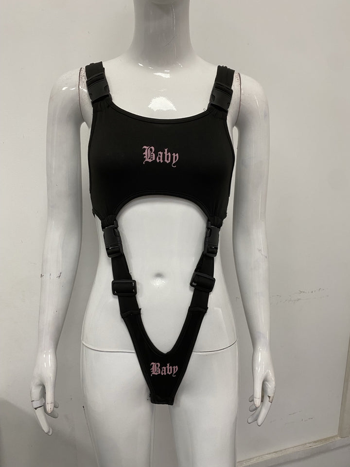 Damen Wickelbody mit einzigartigem Design und verstellbaren Riemen Drune