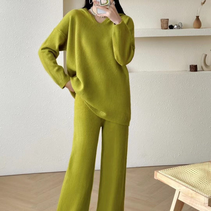 Damen Kuscheliges Strickensemble mit weitem Schnitt und elegantem Design Drune