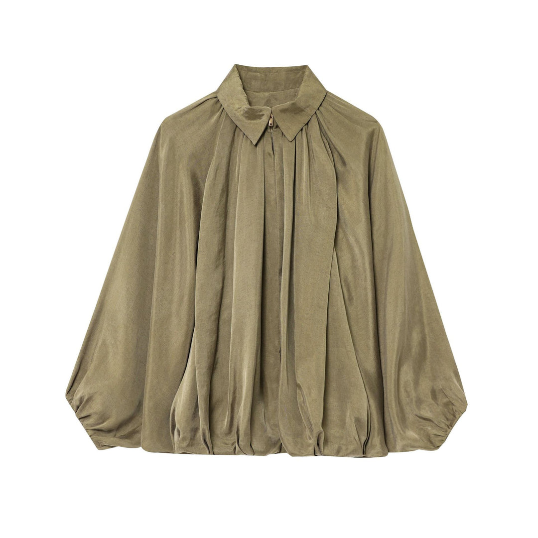 Damen elegante Bluse mit Plisseedetails Drune