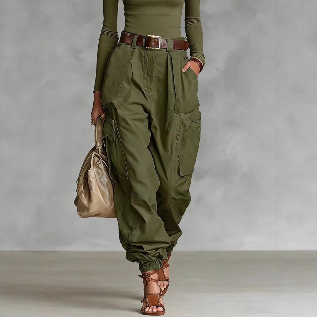 Damen Cargo-Hose mit elastischem Bund und praktischen Taschen Drune
