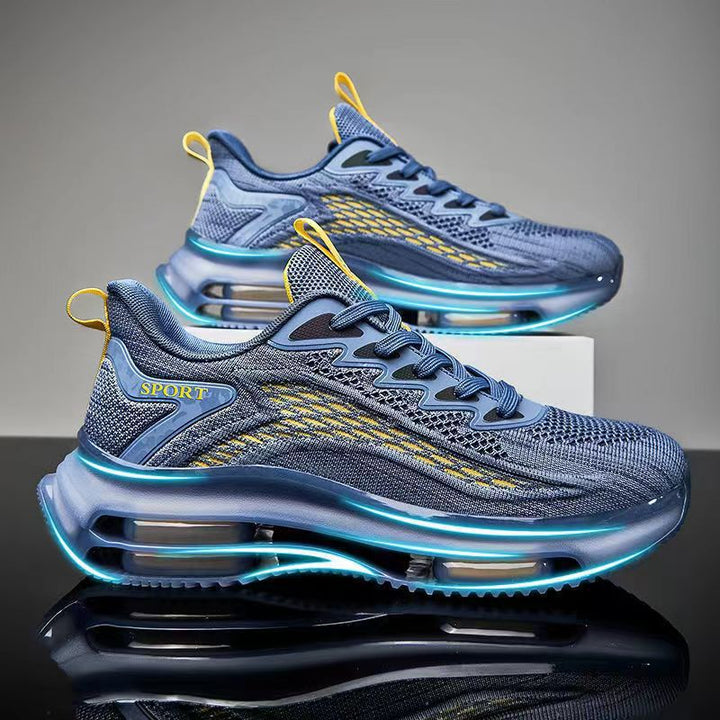 Unisex atmungsaktive Strick-Laufsneaker mit sichtbarer Luftkammer, verstärkter Ferse und rutschfester Profilsohle Drune
