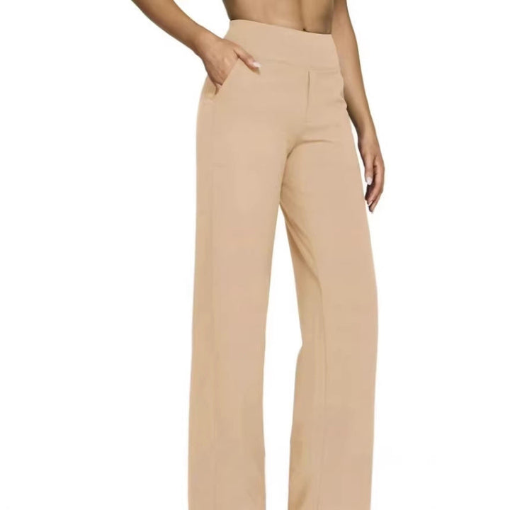 Damen Weit geschnittene Komfort-Hose mit elastischem Bund und praktischen Taschen Drune