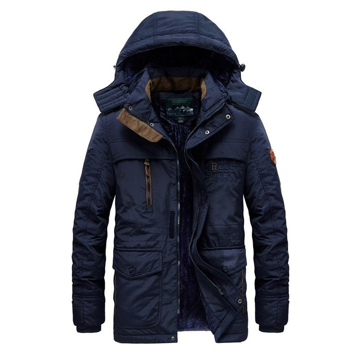 Herren nan isolierte Kapuzenparka mit Sherpa-Innenfutter, winddichter Front und Multifunktions-Taschen Drune