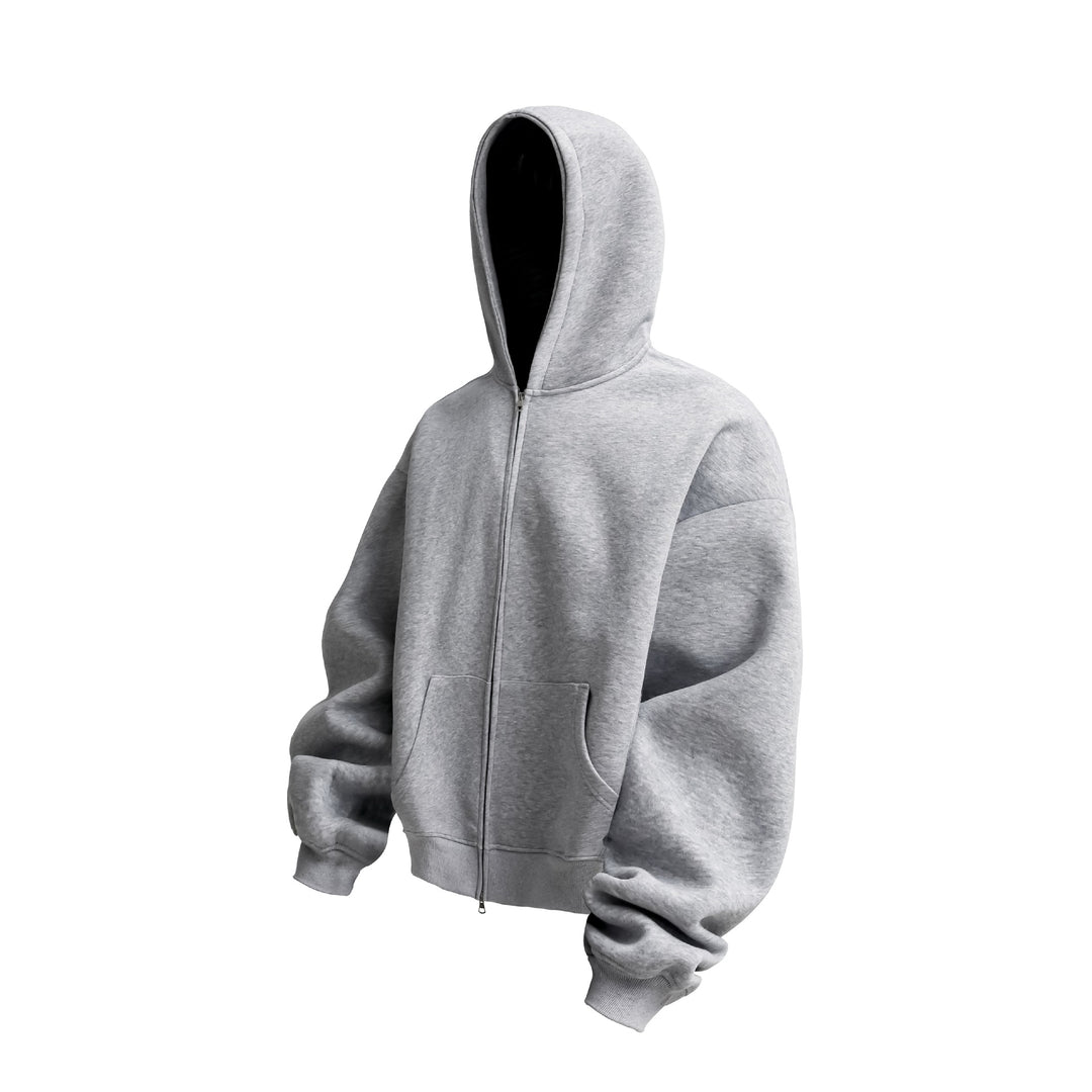 Unisex Oversized Kapuzen-Zipjacke mit Thermalfleece und Kängurutasche Drune