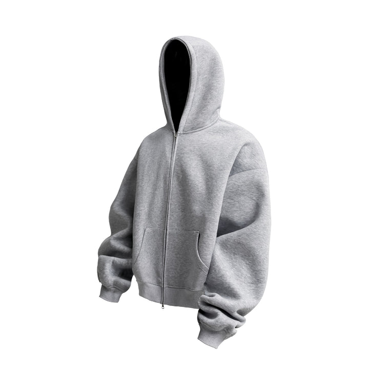Unisex Oversized Kapuzen-Zipjacke mit Thermalfleece und Kängurutasche Drune