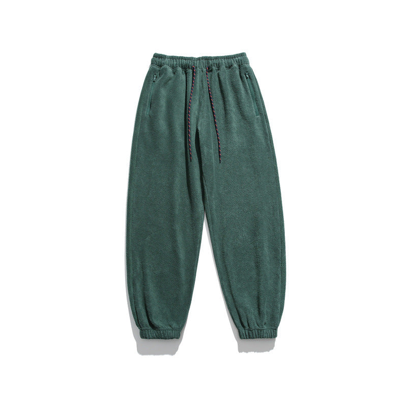 Herren Weit geschnittene Fleece-Jogginghose mit elastischen Bündchen und Eingrifftaschen Drune