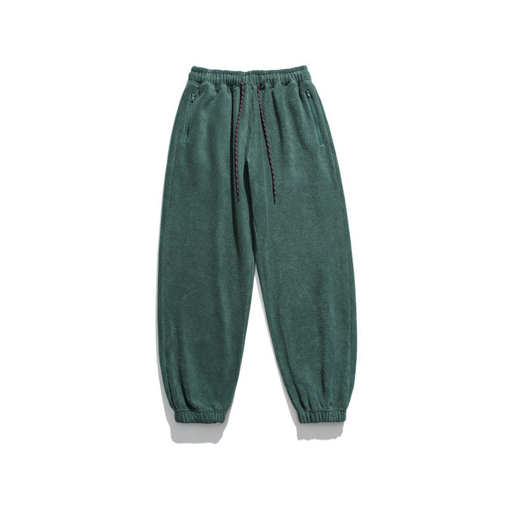 Herren Weit geschnittene Fleece-Jogginghose mit elastischen Bündchen und Eingrifftaschen Drune