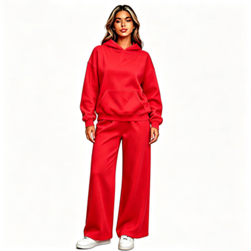 Damen Lässiger Kapuzenpullover mit weiten Hosen Drune