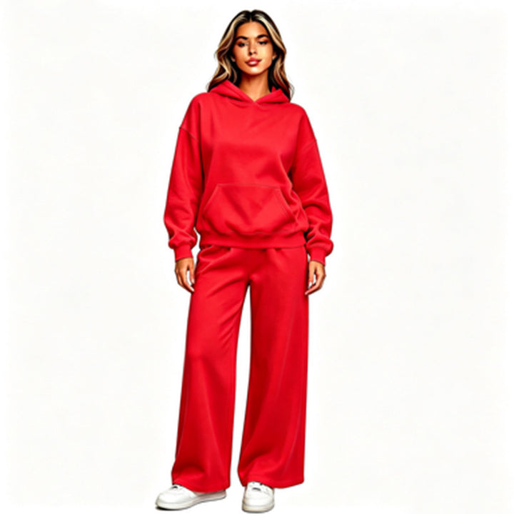 Damen Lässiger Kapuzenpullover mit weiten Hosen Drune