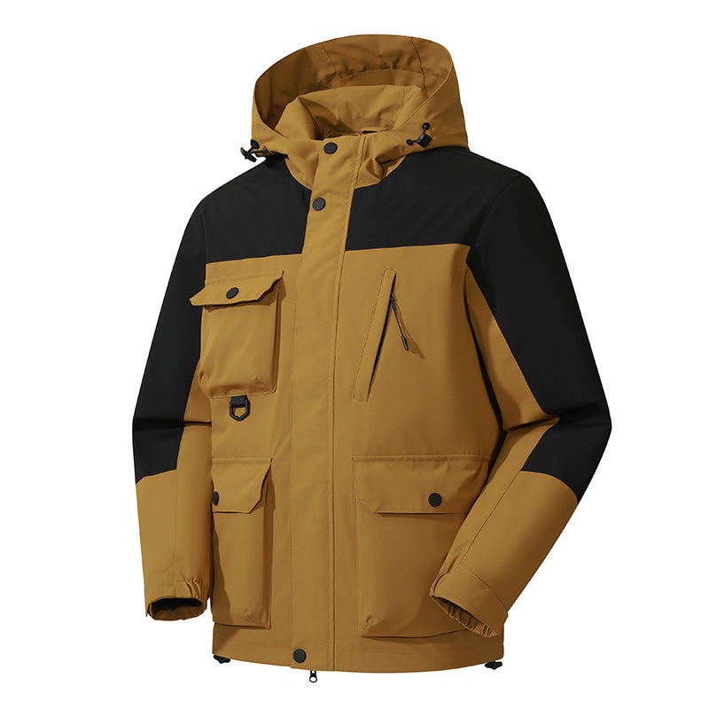 Herren technische Outdoorparka mit Kapuze, wasserabweisender Shell und Mehrfachtaschen Drune
