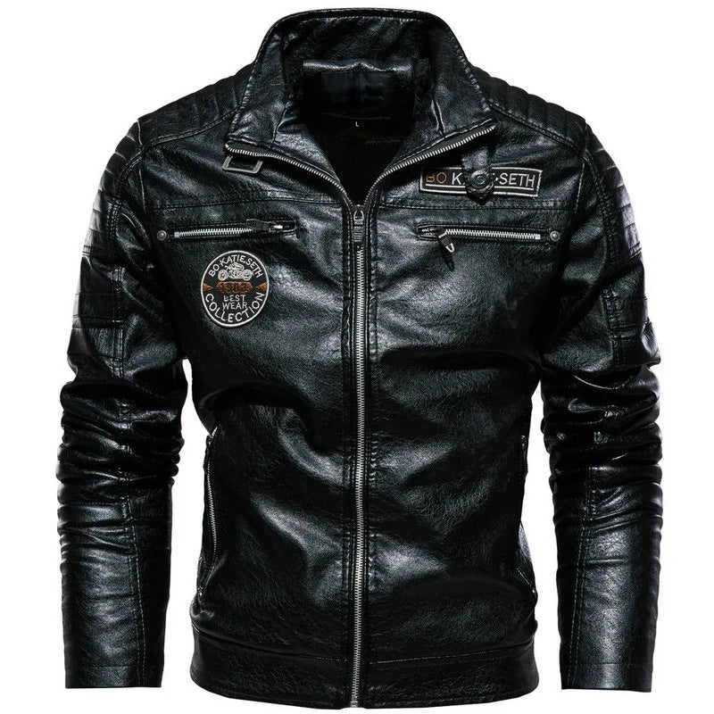 Herren Modische Bikerjacke aus Leder Drune