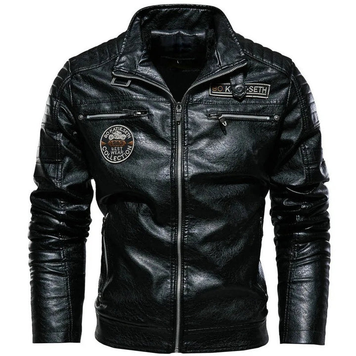 Herren Modische Bikerjacke aus Leder Drune