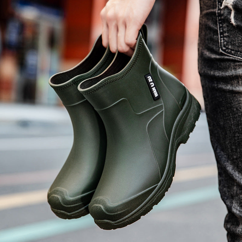 Herren Schlupf-Ankle-Gummistiefel mit stoßdämpfender Leichtsohle und griffiger Profilsohle Drune