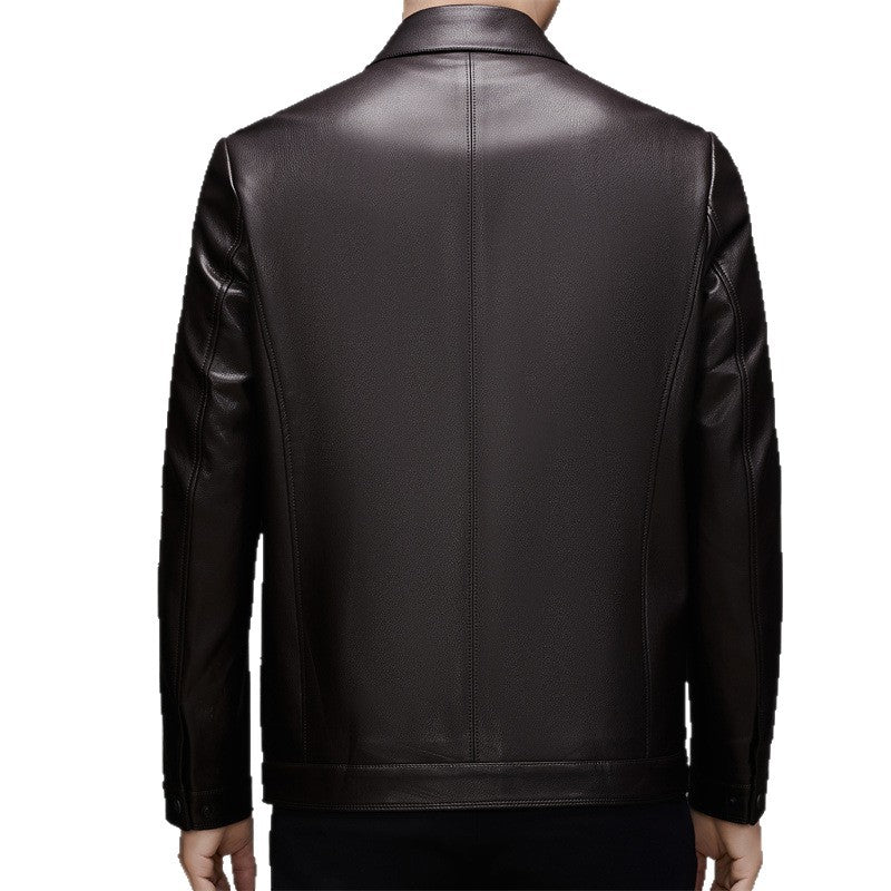 Herren modische Kunstlederjacke mit sportlichem Schnitt und praktischen Taschen Drune