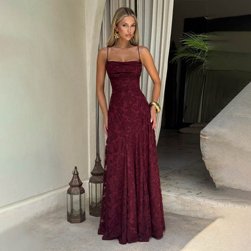 Damen Elegantes und figurumspielendes Abendkleid mit floralen Applikationen Drune