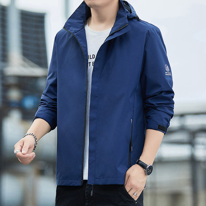 Herren Leichte Regenjacke mit verstellbarer Kapuze Drune
