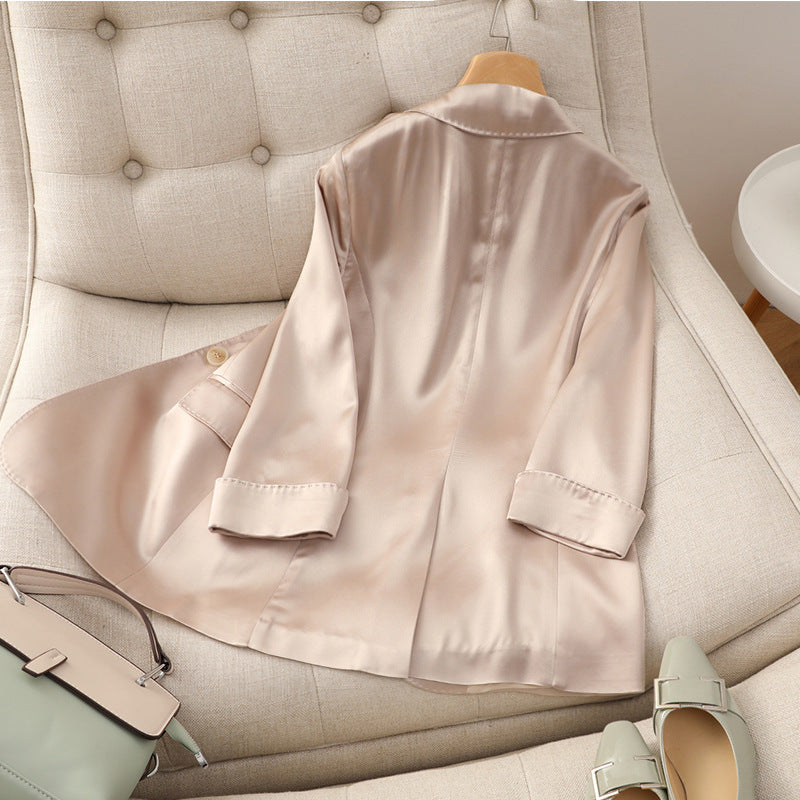 Damen Hochwertiger Satin-Blazer Drune