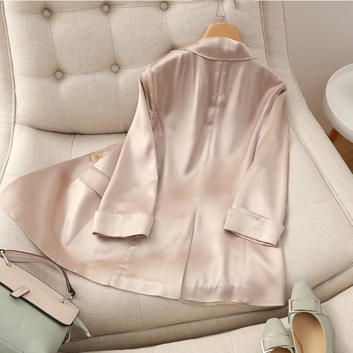 Damen Hochwertiger Satin-Blazer Drune