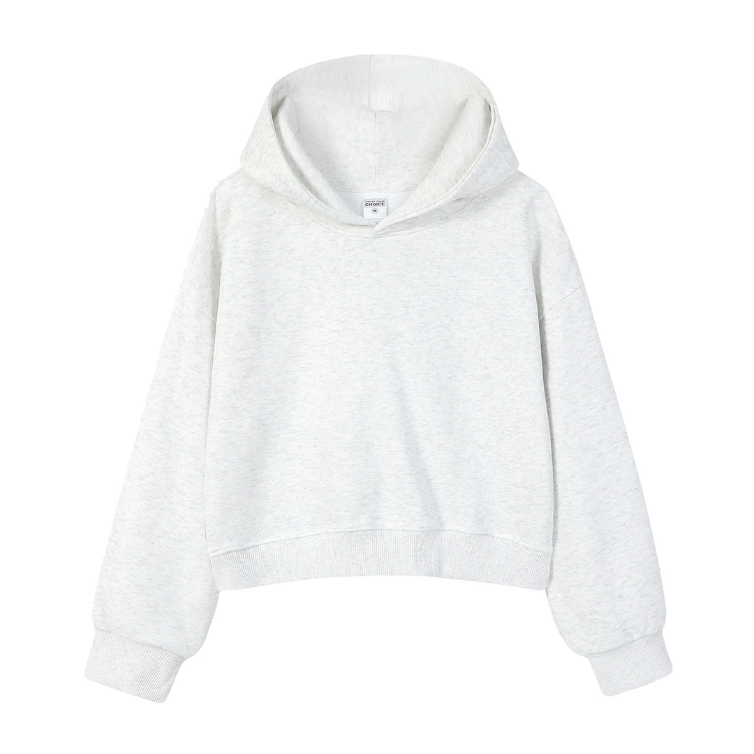 Damen modischer cropped Hoodie mit weitem Schnitt Drune