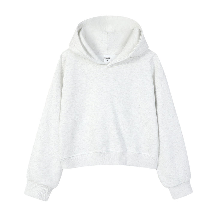Damen modischer cropped Hoodie mit weitem Schnitt Drune