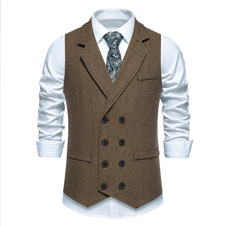 Herren elegante Weste im klassischen Fischgrätmuster Drune 1758204622