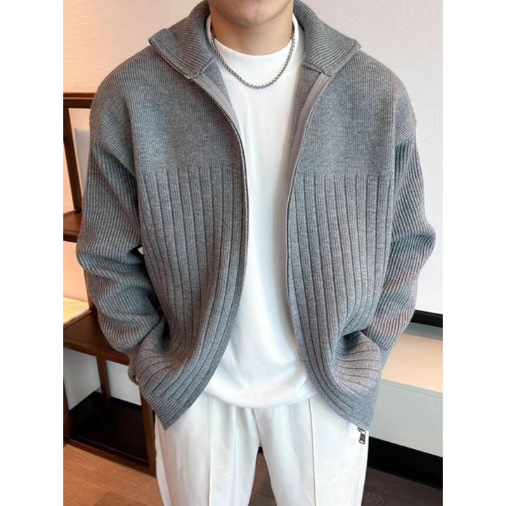 Herren Modische Strickjacke mit Reißverschluss Drune