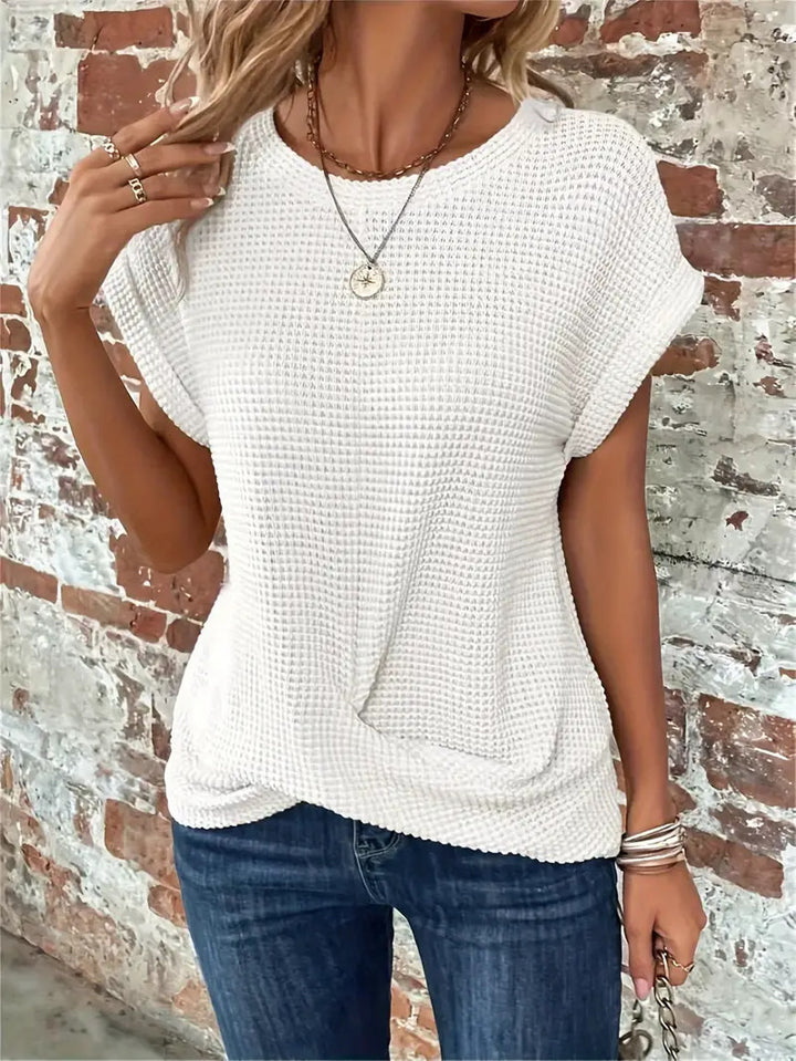 Damen lässiges Waffelstrickshirt Drune
