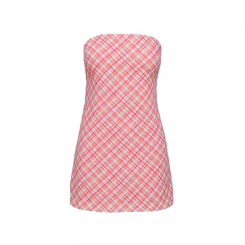 Damen kurzes trägerloses Kleid Drune