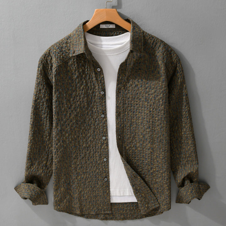Damen Leichtes Crinkle-Karohemd im Overshirt‑Stil mit Aquarell-Check und relaxed Fit Drune