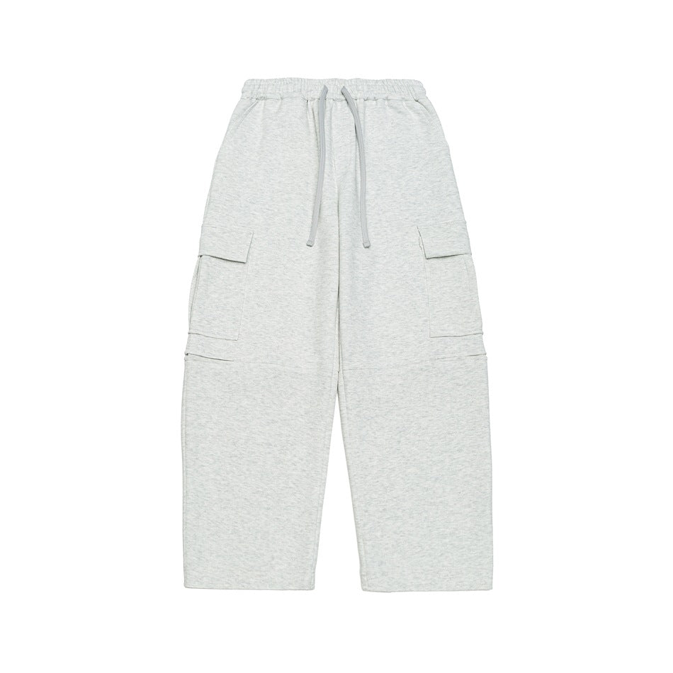 Damen Weite Cargo-Jogginghose aus French Terry mit Gummibund und aufgesetzten Klappentaschen Drune