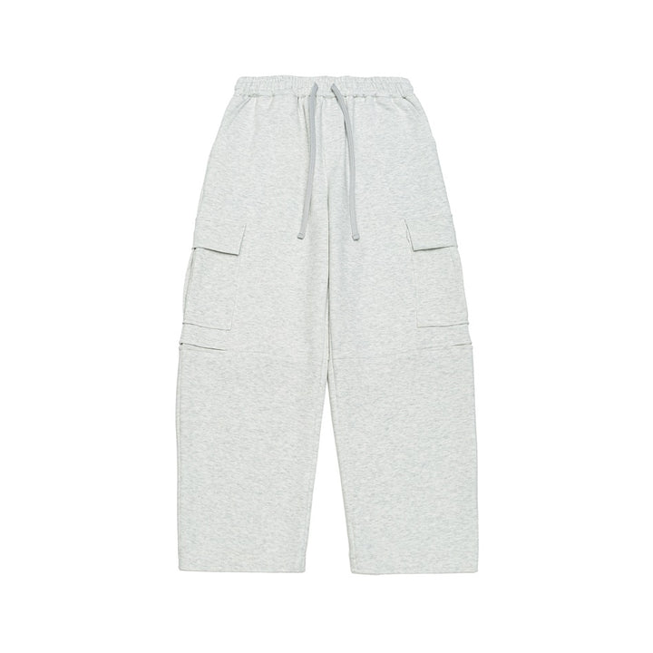 Damen Weite Cargo-Jogginghose aus French Terry mit Gummibund und aufgesetzten Klappentaschen Drune