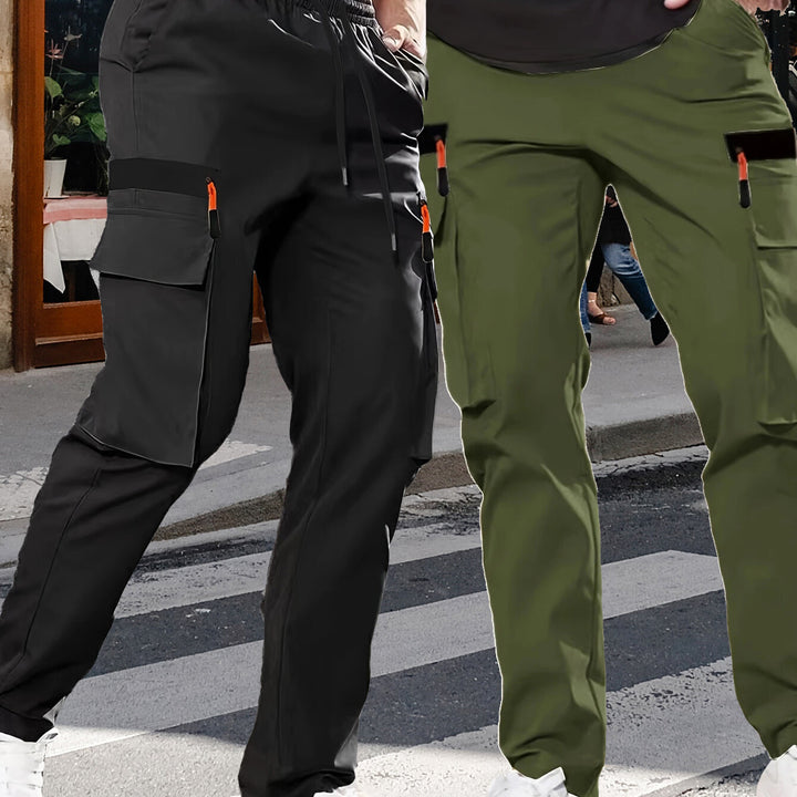 Herren Utility-Cargohose im Joggerstil mit elastischem Bund und Multifunktions-Taschen Drune