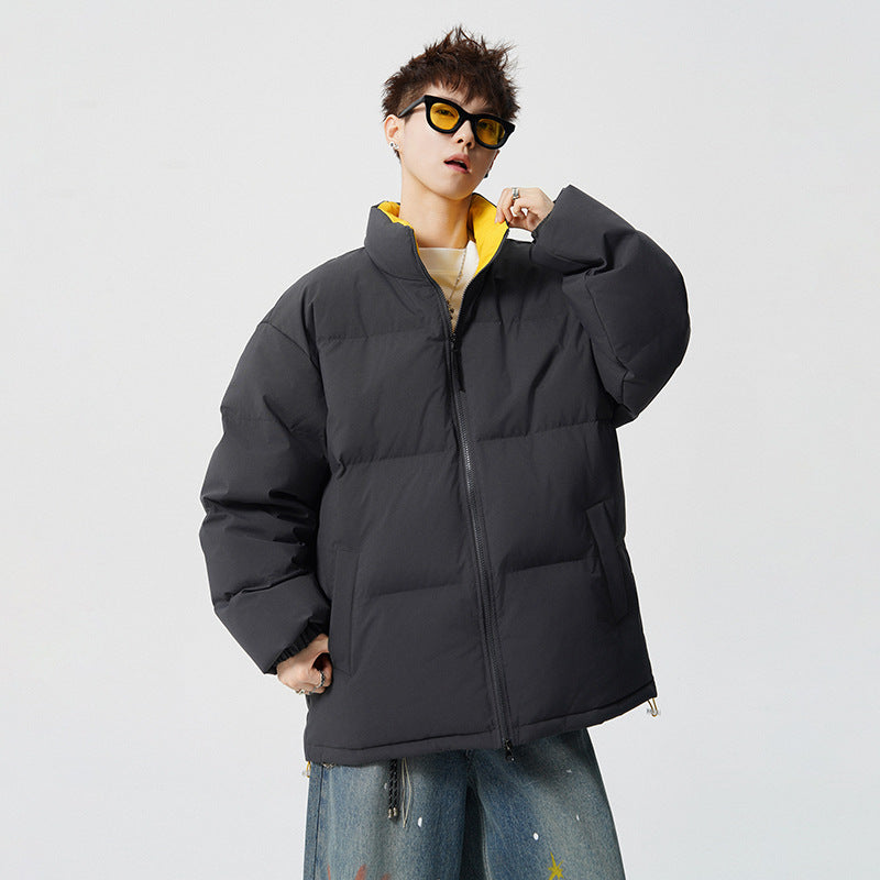 Herren Kurz geschnittene Oversize Steppjacke mit hohem Kragen Drune