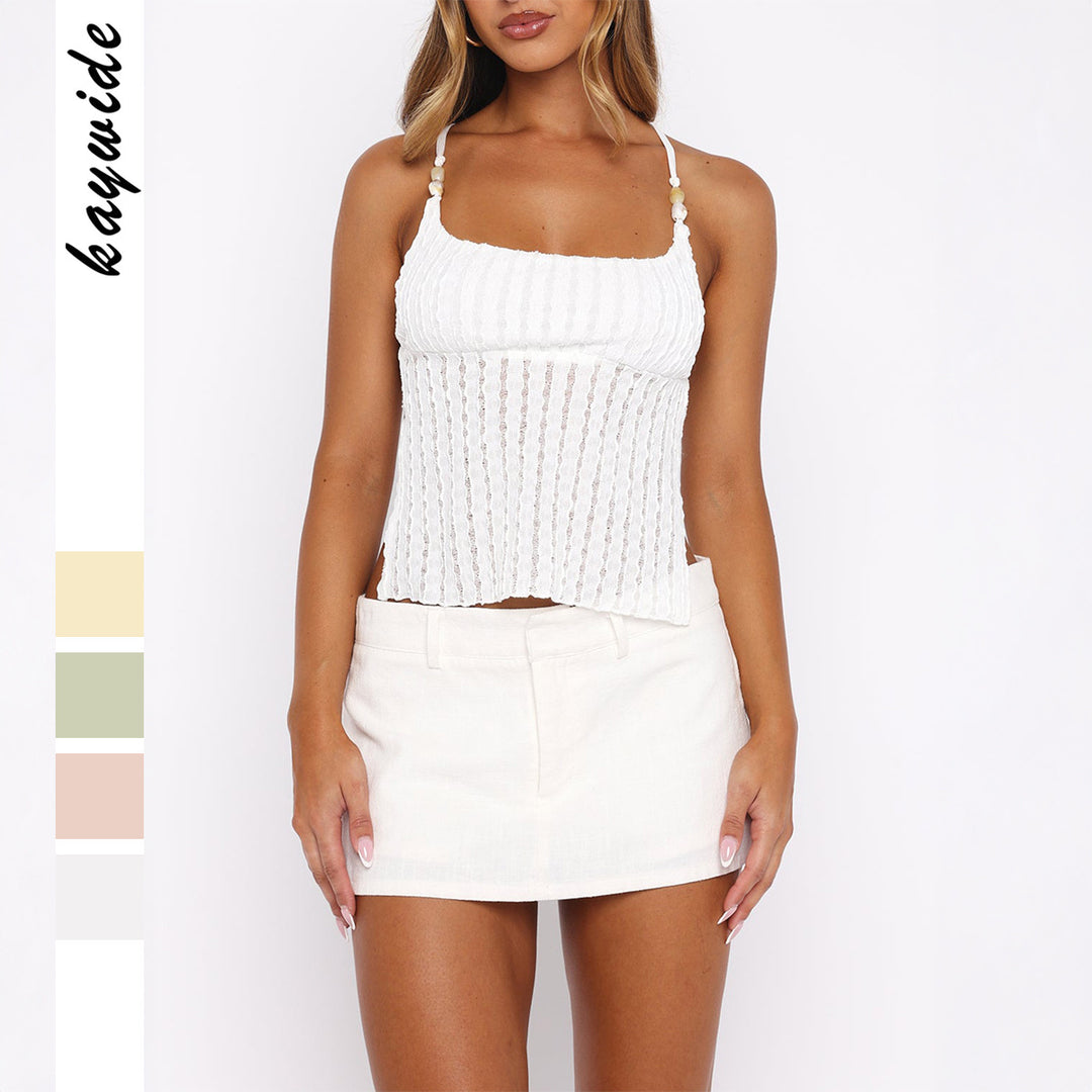 Damen Top mit gekräuseltem Design Drune