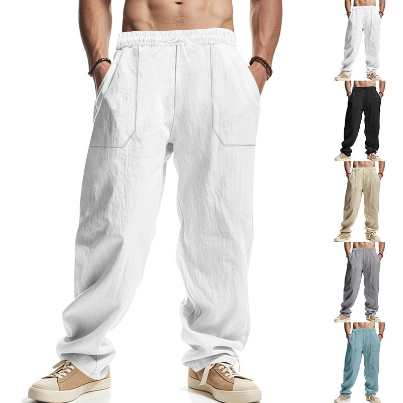 Herren lässige Utility-Hose mit elastischem Bund und tiefen Taschen Drune