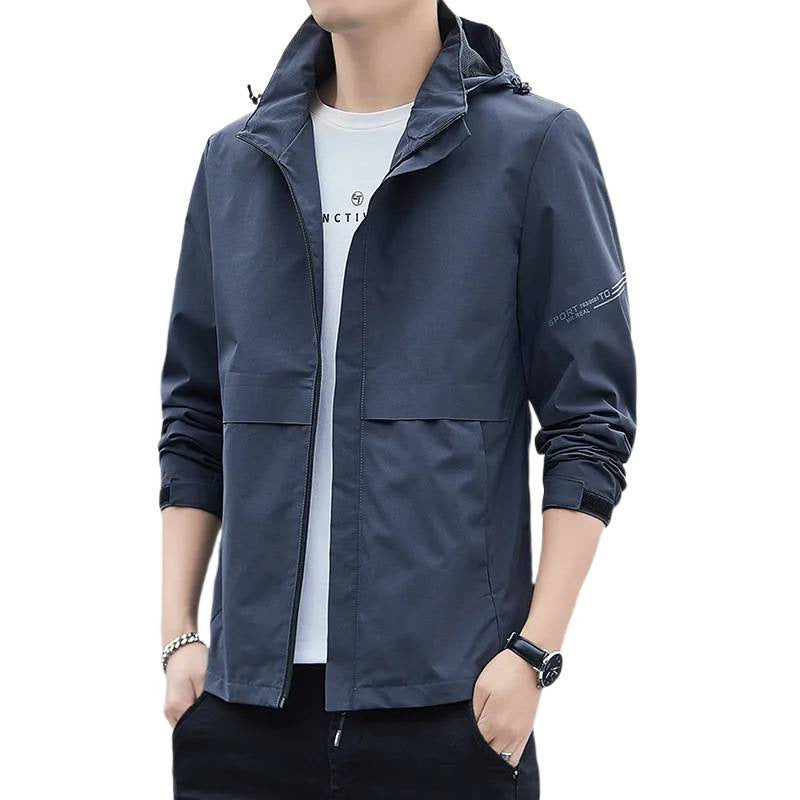 Herren Sportliche Übergangsjacke mit verstellbarer Kapuze Drune