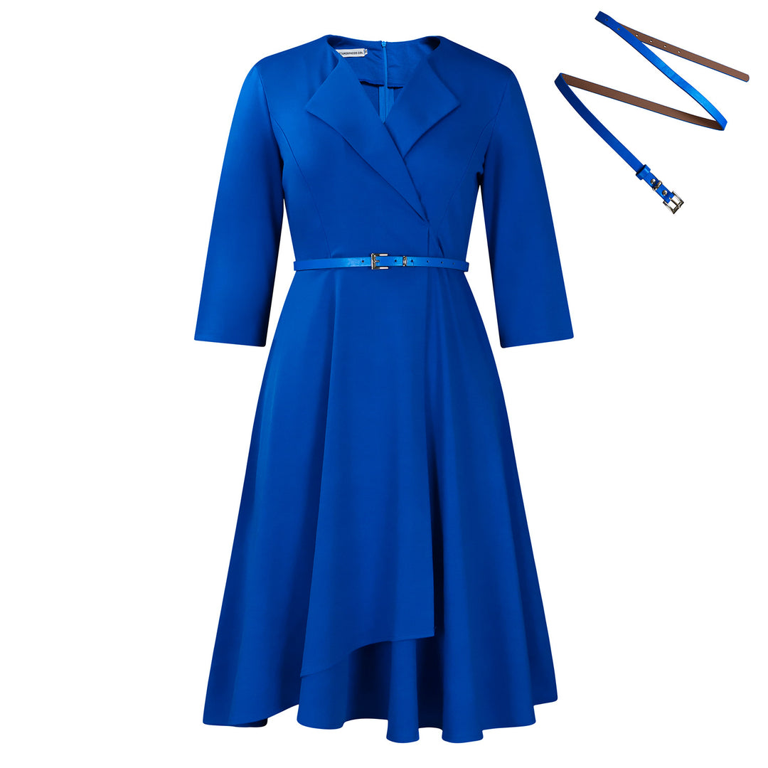 Damen Wickelkleid mit eleganter Taillierung und modischen Akzenten Drune