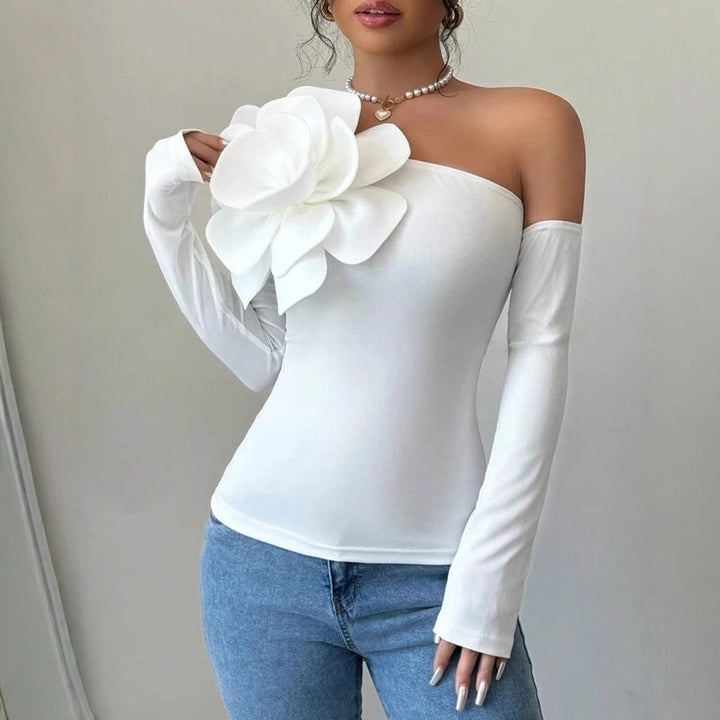 Damen Body mit eleganter Bloom-Applikation und langem Arm Drune