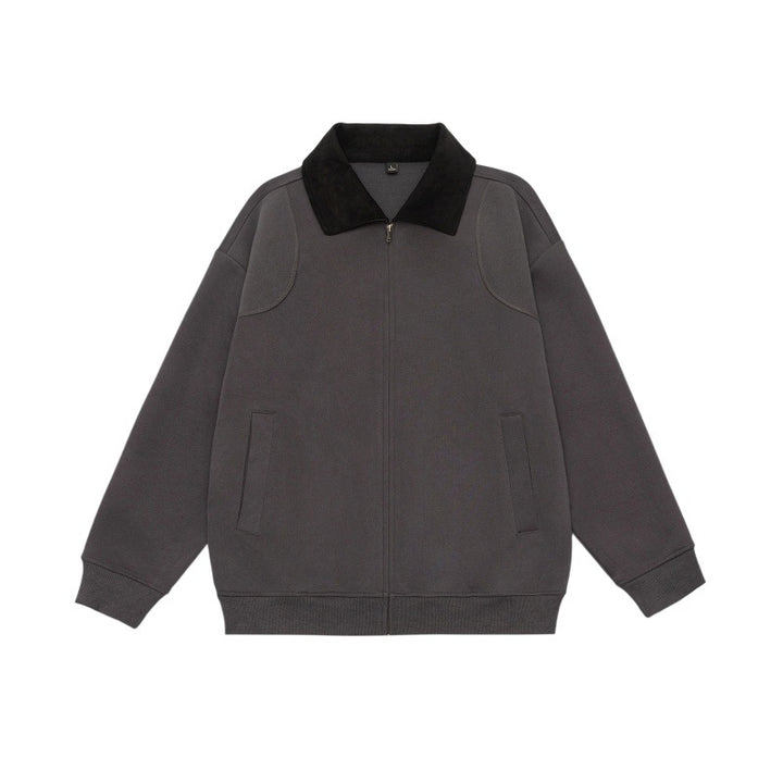 Unisex Oversize-Zipjacke mit Cordkragen und eingearbeiteten Eingrifftaschen Drune