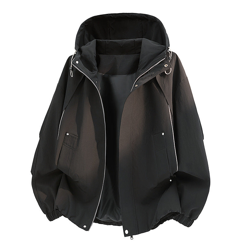 Unisex ultraleichter Softshell-Kapuzenblouson mit elastischen Bündchen und verdecktem Reißverschluss Drune