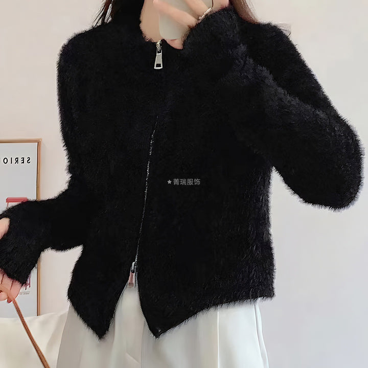 Damen Flauschige Kurzjacke Drune