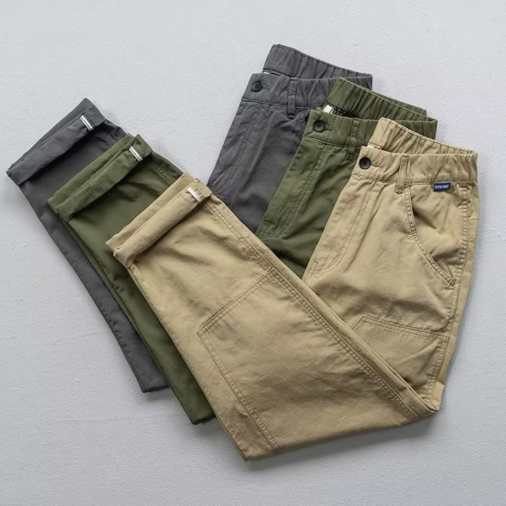 Herren Bequeme Cargohose mit Gummibund und praktischen Taschen Drune