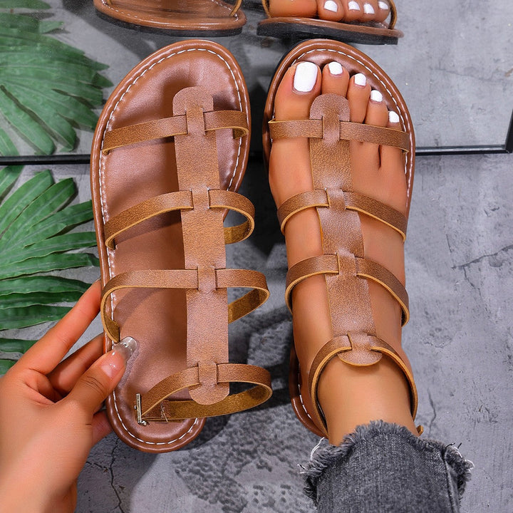 Damen Flauschige Riemchen-Sandalen mit komfortablem Fußbett und ergonomischem Design Drune
