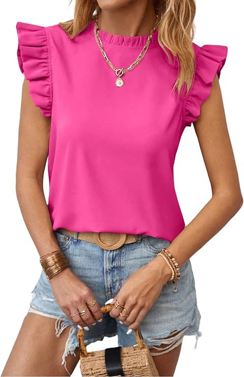 Damen Bluse mit Rüschendetails und elegantem Rundhalsausschnitt Drune