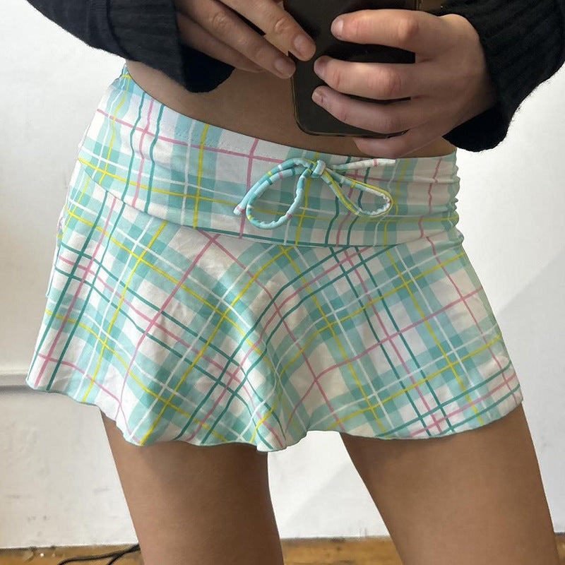 Damen luftiger Minirock mit voluminösen Rüschendetails Drune