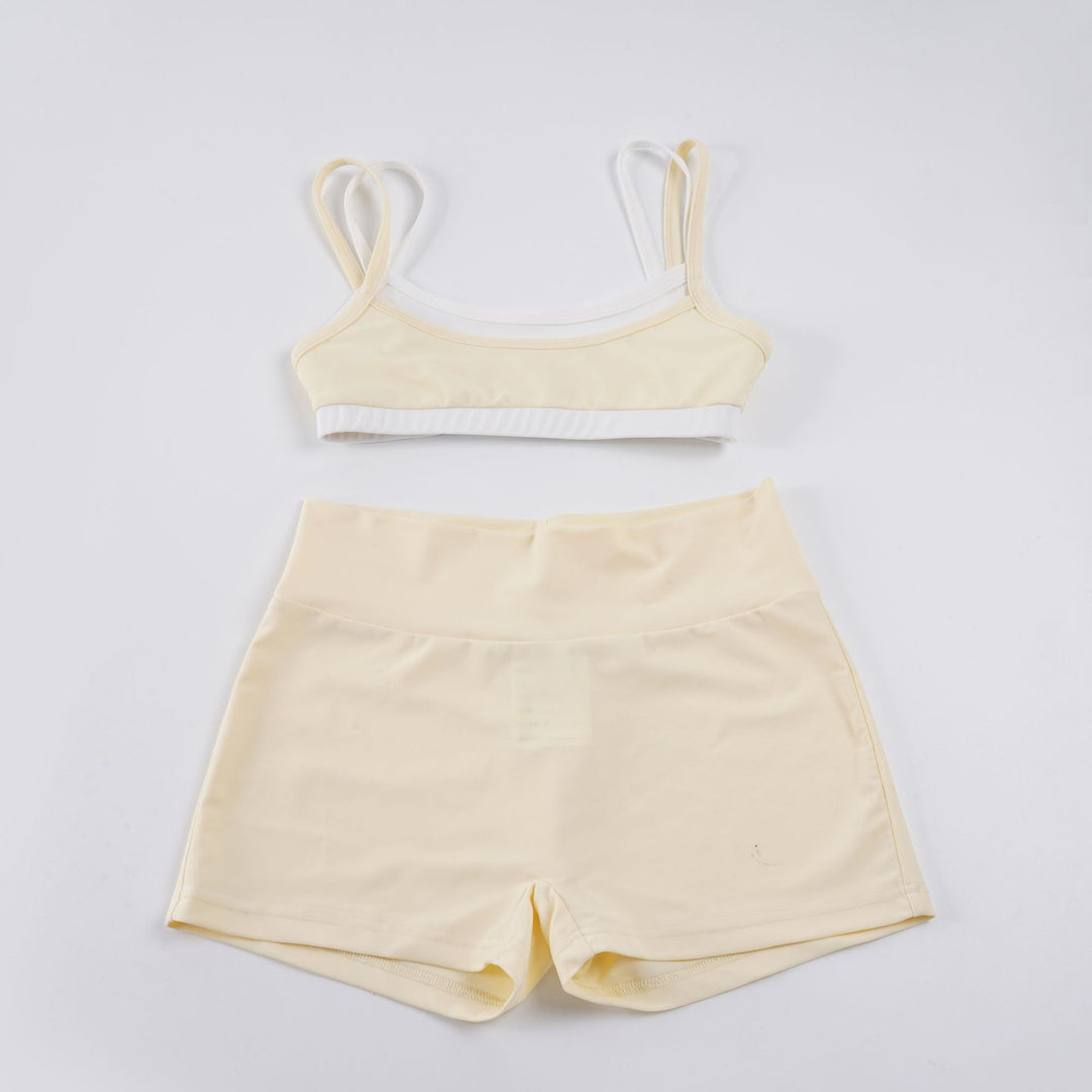 Damen Sportliches Zweiteiliges Set aus bequemem Material mit verstellbaren Trägern Drune